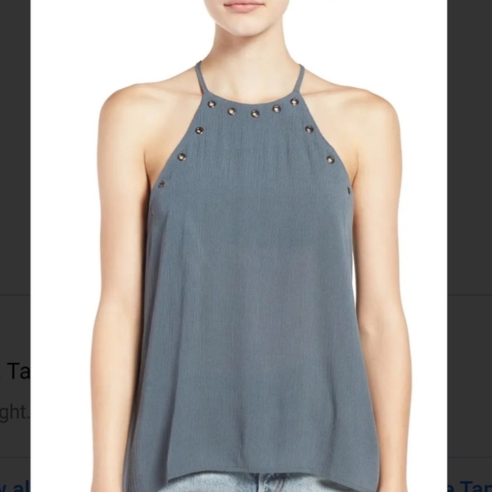 Elodie Grommet High Neck Tank Top